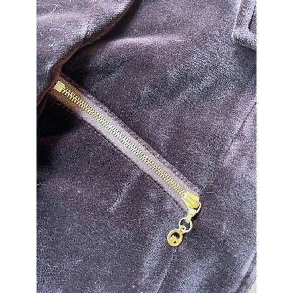 St. John Sport By Marie Gray Velvet Zip-Up Jacket With Gold Zippers & Pockets - - Picture 11 of 12